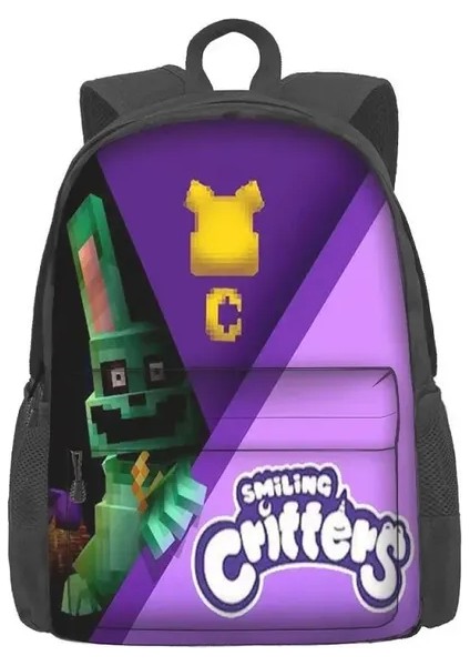 Gülümseyen Critters Sırt Çantası Gülümseyen Critters 42*32*14 cm Okul Çantası Büyük Kapasiteli Çok Amaçlı Çanta Çocuklar Için Doğum Günü Noel G (Yurt Dışından)