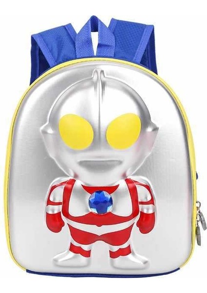 Karikatür Çanta Bebek Sevimli Çanta Sırt Çantası Erkek Kız Çocuk Anaokulu-Mavi 3D Ultraman (Yurt Dışından)