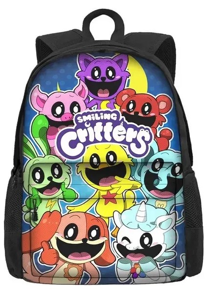Gülümseyen Critters Sırt Çantası Gülümseyen Critters 42*32*14 cm Okul Çantası Büyük Kapasiteli Çok Amaçlı Çanta Çocuklar Için Doğum Günü Noel G (Yurt Dışından)