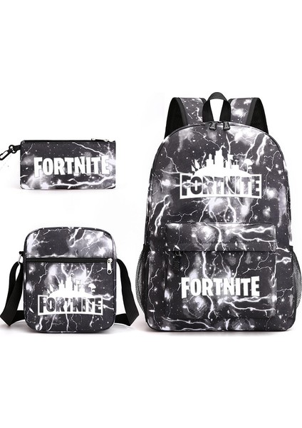 Futbol Yıldızı Messi Sırt Çantası Seti-Su Geçirmez Tuval Seyahat Sırt Çantası 3 Parça Sırt Çantası Omuz Çantası Mini Kılıf Seti (Yurt Dışından)