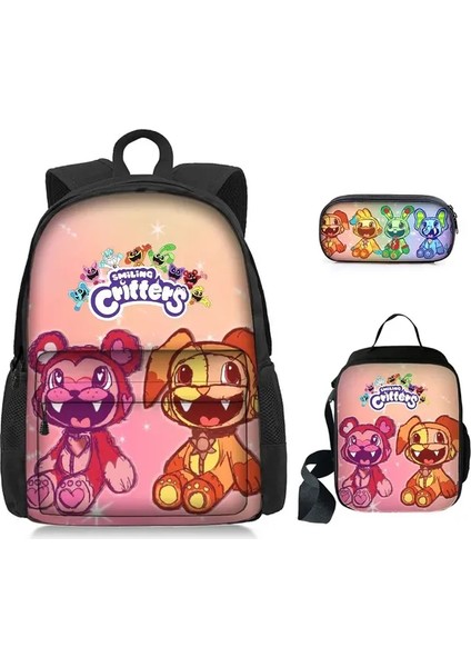 Adet/takım Gülümseyen Yaratıklar Sırt Çantası Omuzdan Askili Çanta Kalem Kutusu 3D Anime Baskı Öğrenci Okul Çantası Moda Okul Malzemeleri Öğrenciler Için (Yurt Dışından)