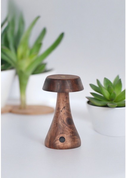 Morchella Şarjlı Wenge Mantar Masa Lambası