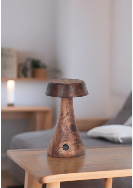 Morchella Şarjlı Wenge Mantar Masa Lambası