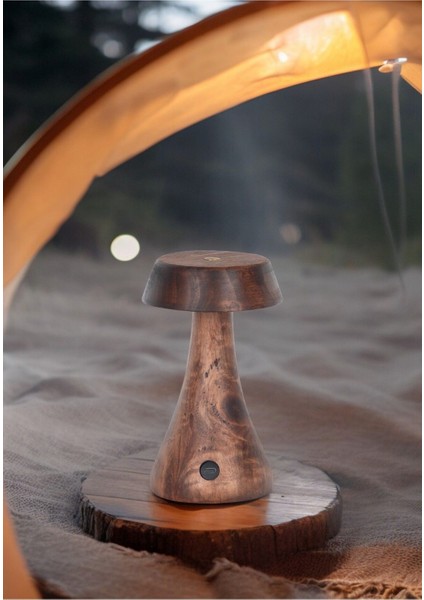 Morchella Şarjlı Wenge Mantar Masa Lambası