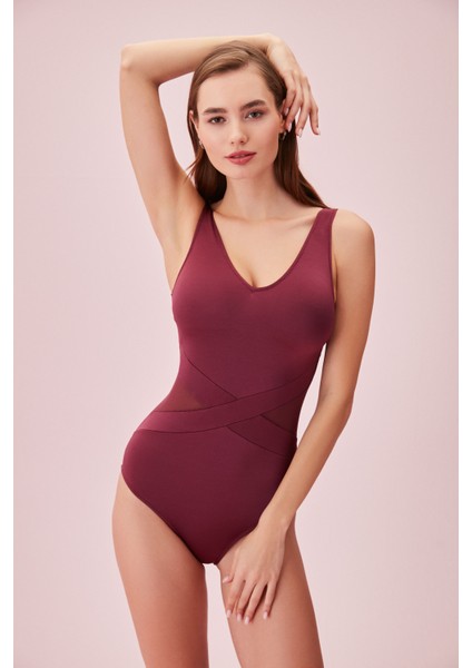 V Yaka Tüllü Mayo modelleri