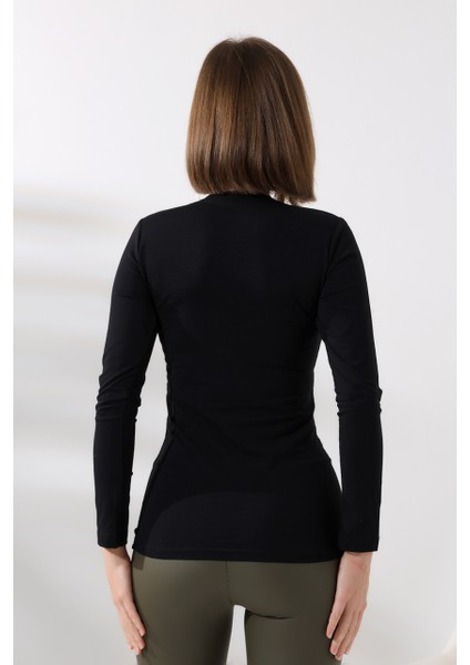 Uzun Kol V Yaka Penye Kompakt Body 19645 Siyah fırsatları