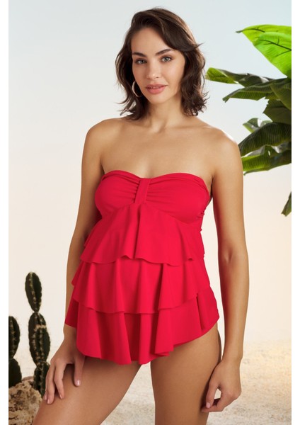 Pierre Cardin Straplez Volanlı  Hamile Tankini 211508