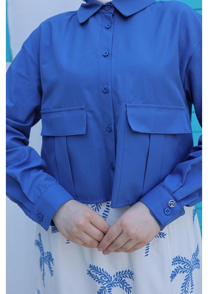 Etekli Çiçek Desenli Ceketli Ikili Takım Indigo 24YT685 indirimleri