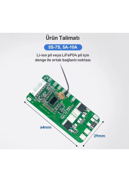 Tdt 7s 10A Lifepo4 Pil Koruma Devresi Bms