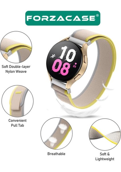 Galaxy Watch Active R500 İçin Cırtlı Hasır Kumaş Kordon Kayış