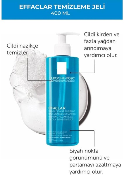 La Roche-Posay Anti Shine Dry Touch Finish Mattifing Effect Gel Cream SPF50+ 50 ml + La Roche Posay Effaclar Gel 400 ml