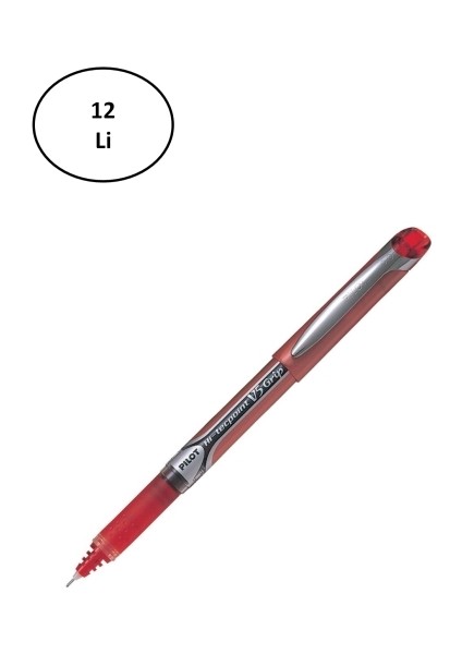 Pilot Kalem V5 Grip Hi-Tecpoint Kırmızı 12'li