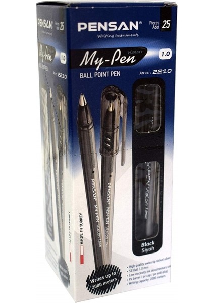 Tükenmez Kalem My Pen 1 mm Siyah 25'li