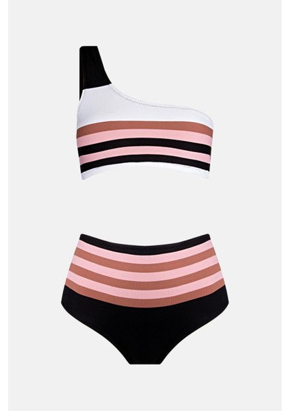 4648 Kahverengi Pembe Yüksek Bel Bikini Takımı fırsatları