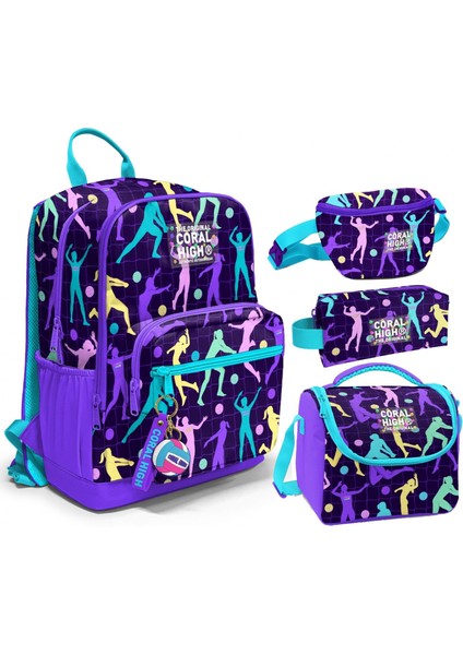 Ilkokul/ortaokul Çanta Seti ve Bel Çantası- Mor Voleybol - Kız Çocuk