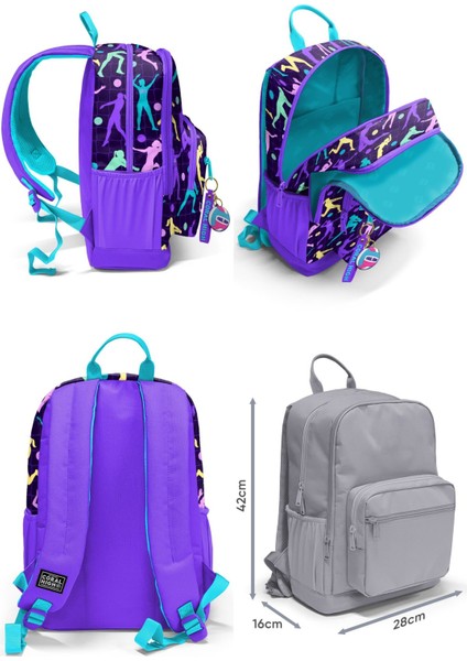 Ilkokul/ortaokul Çanta Seti ve Bel Çantası- Mor Voleybol - Kız Çocuk fiyatları