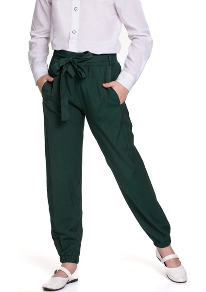 Kız Çocuk Kuşaklı Jogger Pantolon