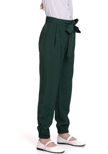 Kız Çocuk Kuşaklı Jogger Pantolon