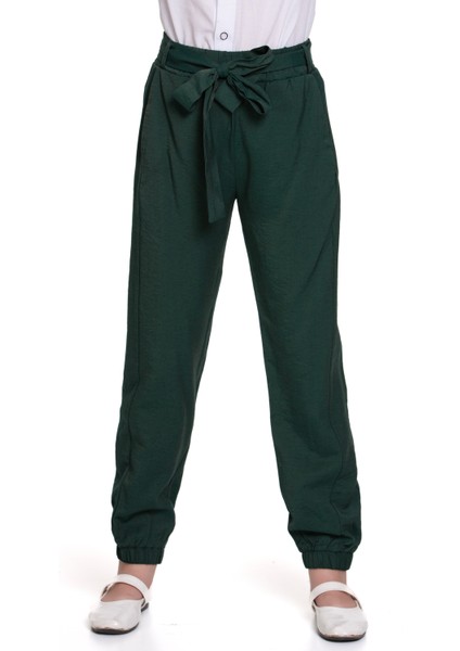 Kız Çocuk Kuşaklı Jogger Pantolon
