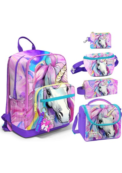 Beşli Ilkokul/ortaokul Çanta Seti - Unicorn - Kız Çocuk