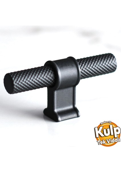 Hisar Siyah Metal Kulp Tek Vida Tırtık Desen Çekmece Mutfak Mobilya Dolabı Dolap Kulpları Kulbu