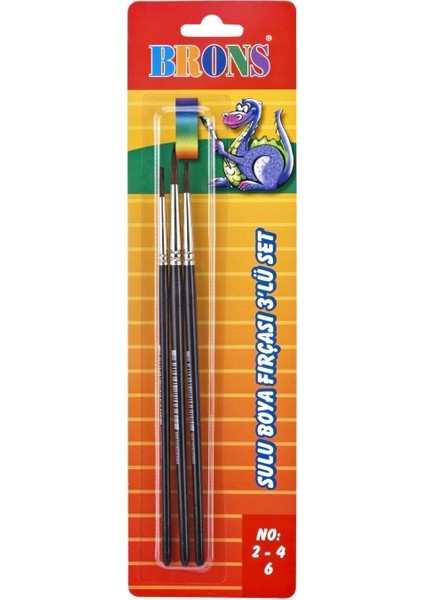 Sulu Boya Fırça 3'lü Set No:2-4-6