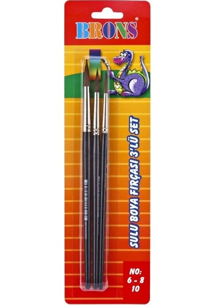 Sulu Boya Fırça 3'lü Set