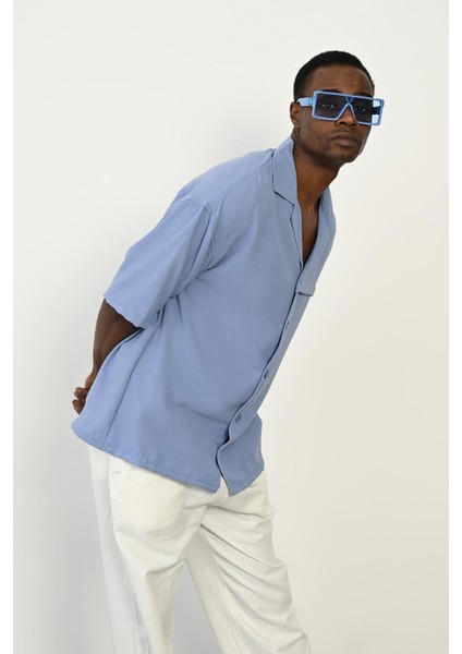 R-3960 Apaç Yaka Ön Pat Detaylı Kısa Kol Gömlek indirimleri