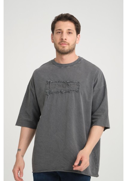 R-5822 Nakış Detaylı Yıkamalı Süprem Tişört fiyatları