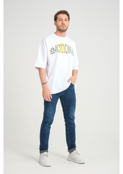 R-5786 Emotıonal Nakışlı Oversize Süprem Tişört fiyatları