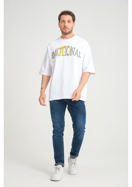 R-5786 Emotıonal Nakışlı Oversize Süprem Tişört fırsatları