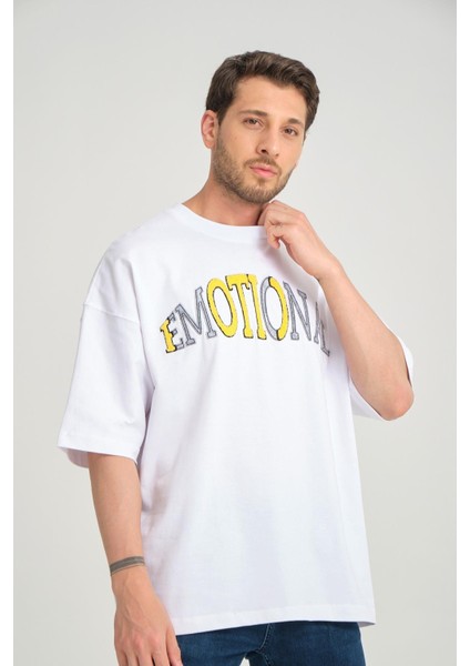 R-5786 Emotıonal Nakışlı Oversize Süprem Tişört indirimleri