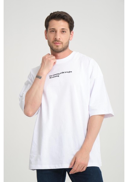 R-5806 Ön Baskı Arka Peç Detaylı Süprem Tişört