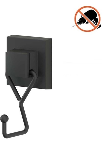 Tekno Tel EF-237 Yapışkanlı Banyo Tekli Askı Bornozluk Siyah