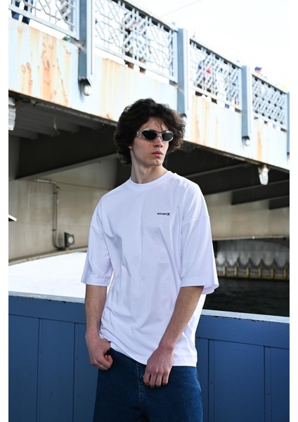 R-5775 Rocqerx Baskılı Düz Basıc Tişört