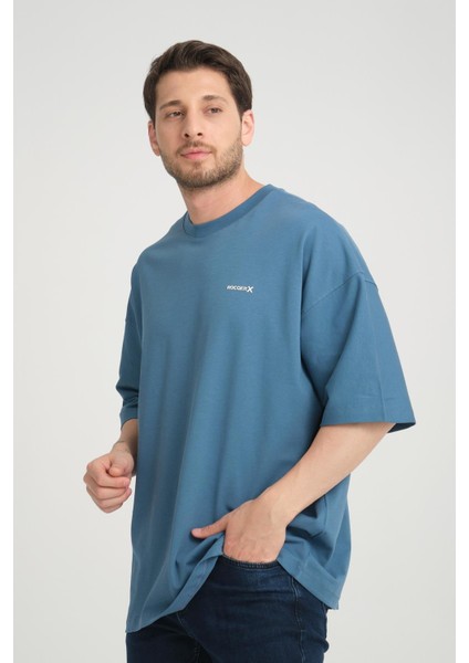 R-5775 Rocqerx Baskılı Düz Basıc Tişört