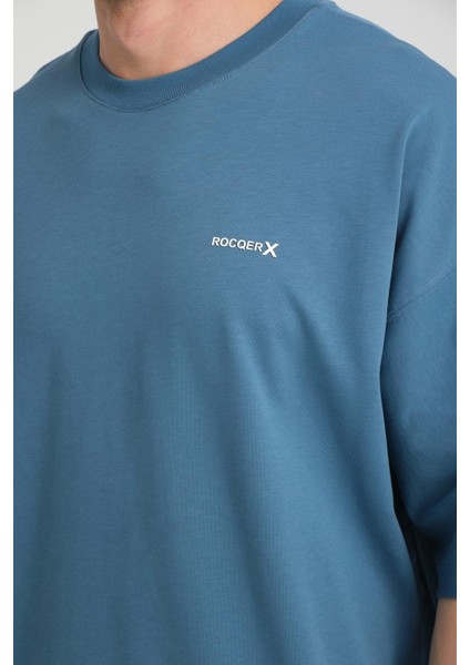 R-5775 Rocqerx Baskılı Düz Basıc Tişört