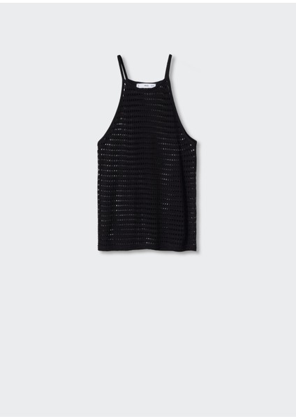 Halter Yaka Örme Üst
