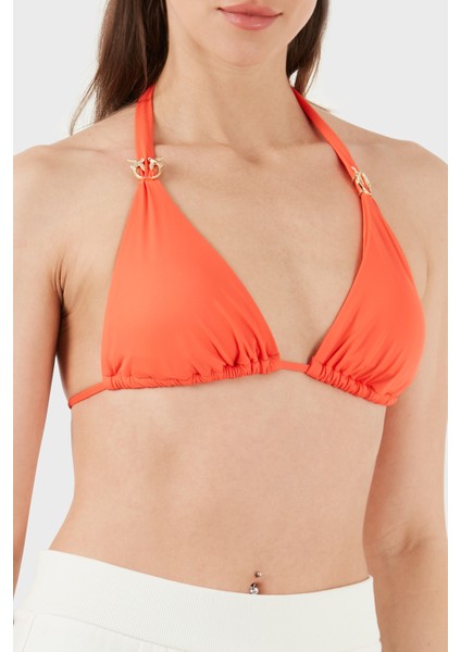 Logolu Boyundan Bağlamalı Üçgen Bikini Üstü Bayan Bikini Üstü 103216 A0S7 B02 fırsatları