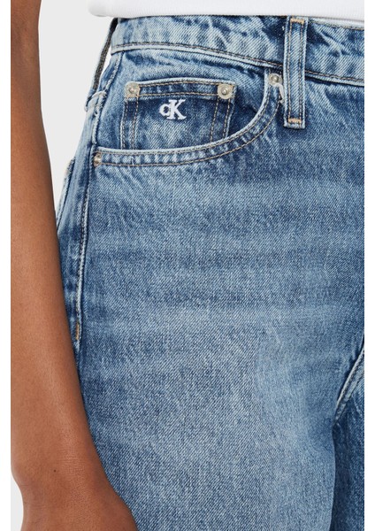 Sert Pamuklu Yüksek Bel Mom Jeans J20J2236551A4 Kadın Kot Pantolon J20J223655 1A4 fırsatları