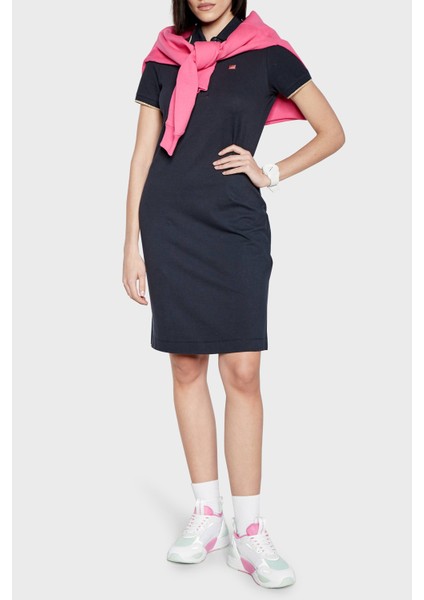 Streç Pamuklu Regular Fit Polo Yaka Mini Elbise Kadın Elbise 3DTA56 TJ9DZ 1555