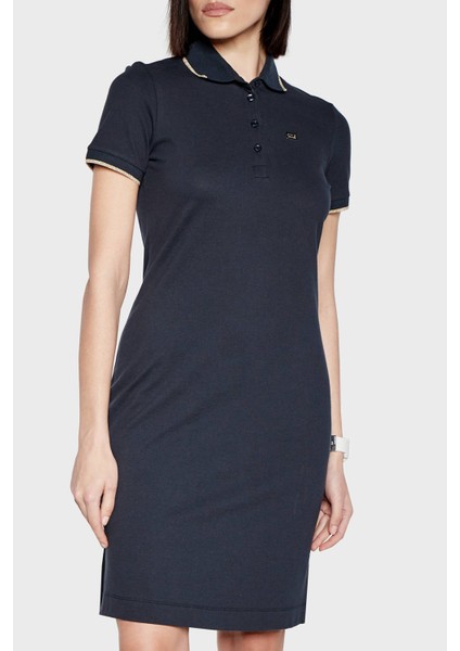 Streç Pamuklu Regular Fit Polo Yaka Mini Elbise Kadın Elbise 3DTA56 TJ9DZ 1555