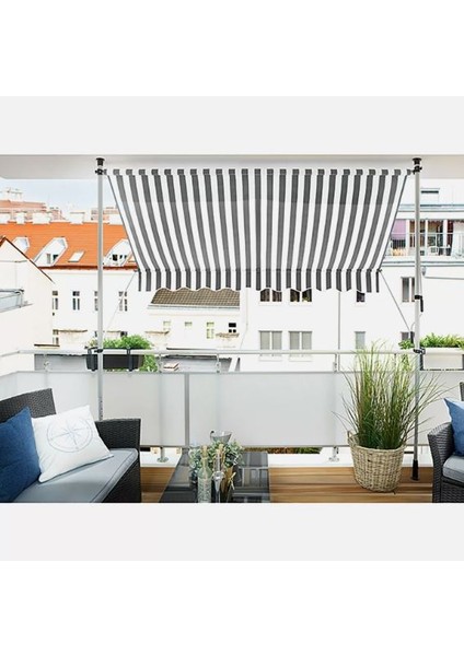 Teleskopik Tente Gri-Beyaz 300X130 cm