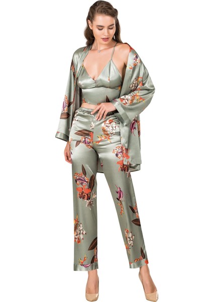 Haki Kadın Üçlü Pijama Takım fiyatları