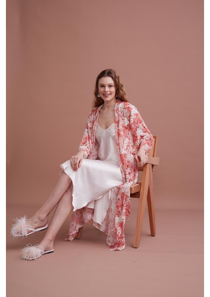 Mercan Kadın Saten Gecelik Sabahlık Takım fiyatları