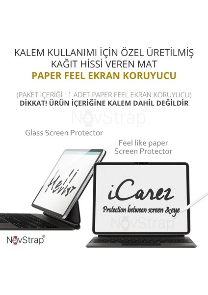 iPad Pro 11 İnç 5. Nesil M4 2024 ile Uyumlu Paper Like Ekran Koruyucu Kağıt Hissi Mat