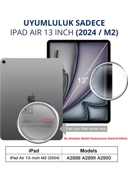 iPad Air 13 İnç 6. Nesil M2 2024 ile Uyumlu Paper Like Ekran Koruyucu Kağıt Hissi Mat