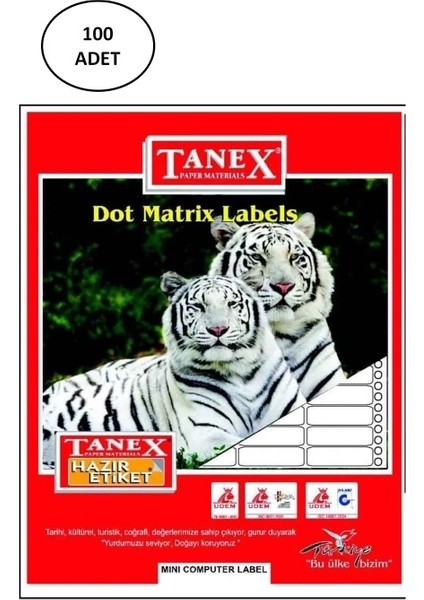 17X25 Bilgisayar Etiketi 100 Lü