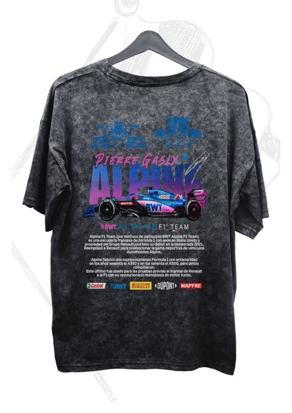 Unisex Bwt Alpine F1 Team Sırt Baskılı Yıkamalı Tişört, Oversize F1 Baskılı Vintaget-Shirt fiyatları
