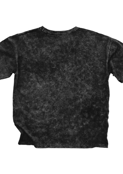 Unisex Iron Mike Tyson Baskılı Yıkamalı Tişört, Oversize Mike Tyson Baskılı Eskitme T-Shirt